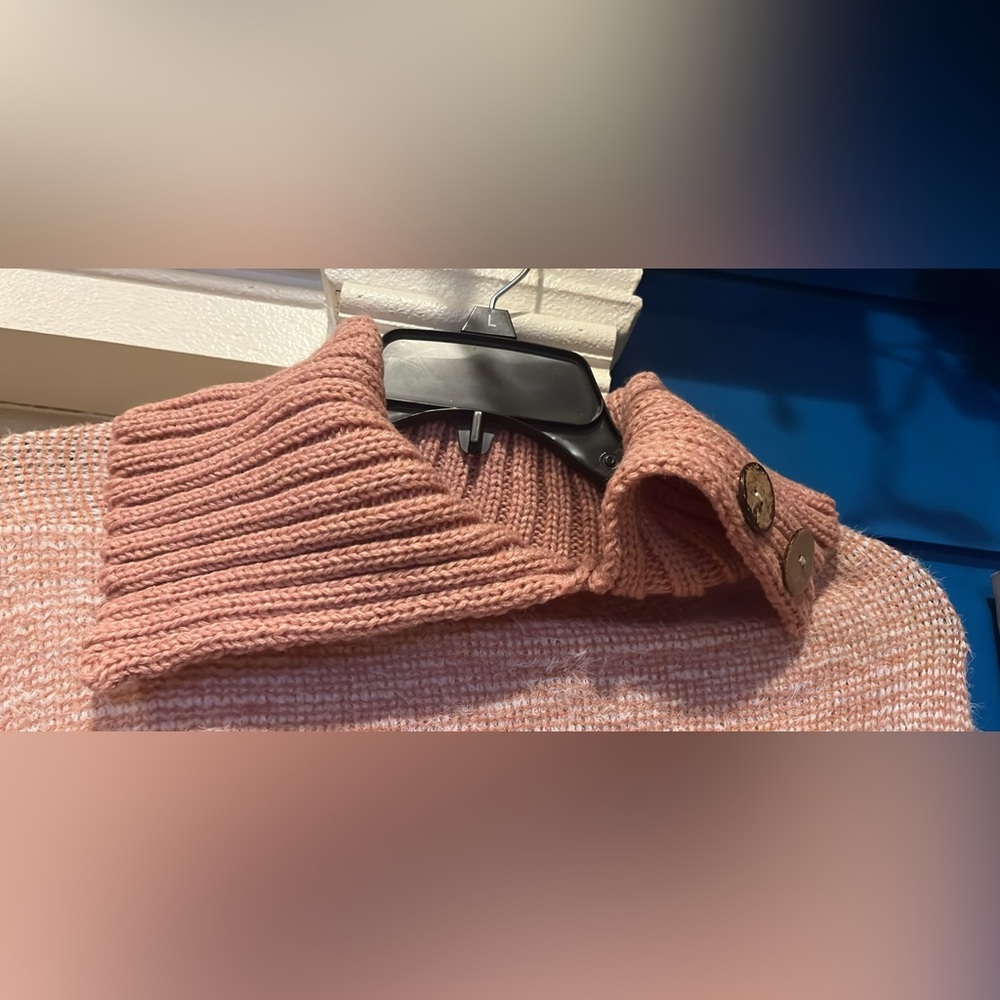 NWOT Blush Pink Sweater with Fringe - Picture 2 of 5